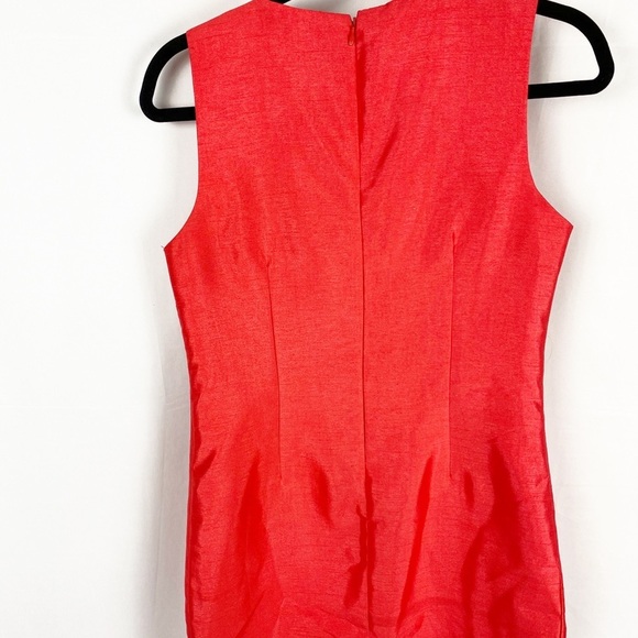 FUMBLIN’ FOE Ruffled Fitted Coral Red Dress - Picture 4 of 4